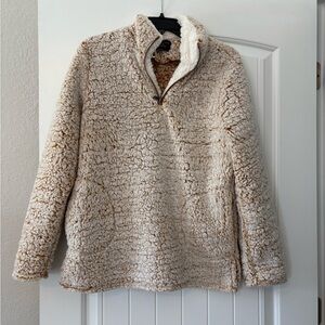 Love Tree Sherpa 1/4 Zip Cozy Pullover Sweater Sz Medium